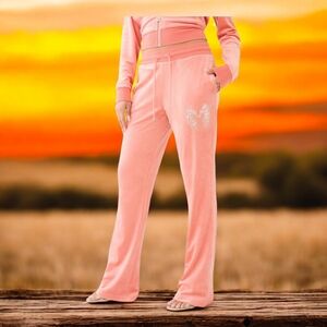 TRUE RELIGION CRYSTAL HS WING VELOUR PANT- BURNT CORAL SIZE XL